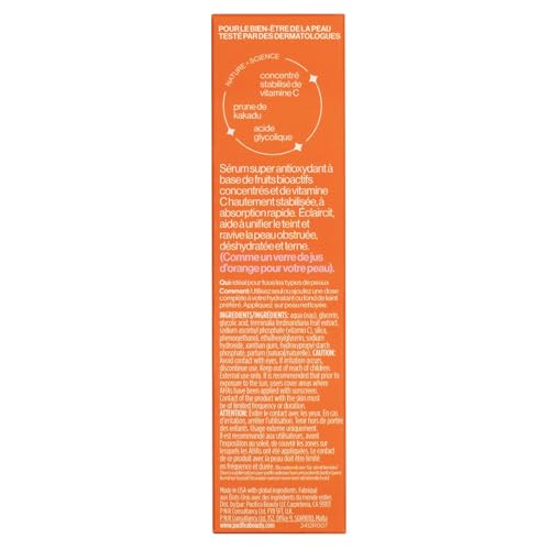 Pacifica Vitamin C Face Serum - Glow Baby Booster Facial Serum - Glycolic Acid Serum For Face - Dark Spot Corrector Anti Aging Brightening - Dermatologist Tested, Fragrance Free, Clean Skin Care Vegan