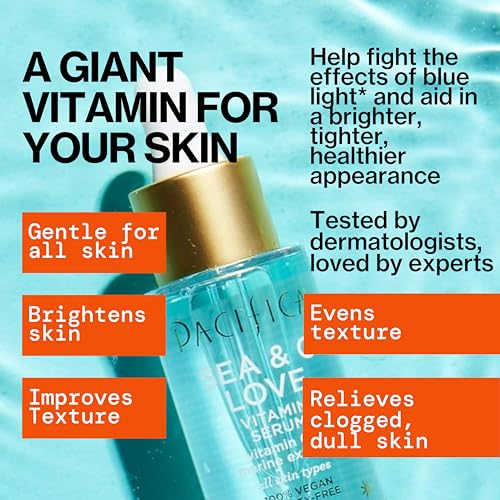 Pacifica Vitamin C Face Serum - Glow Baby Booster Facial Serum - Glycolic Acid Serum For Face - Dark Spot Corrector Anti Aging Brightening - Dermatologist Tested, Fragrance Free, Clean Skin Care Vegan