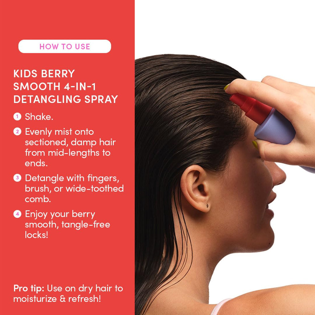 Evereden Kids Detangler Spray: 4-in-1 Leave-In Hair Spray | Detangle, Moisturize, Strengthen, & Protect | Easily Tackle Even the Toughest Knots | Clean & Vegan All types of Hair Product for Kids