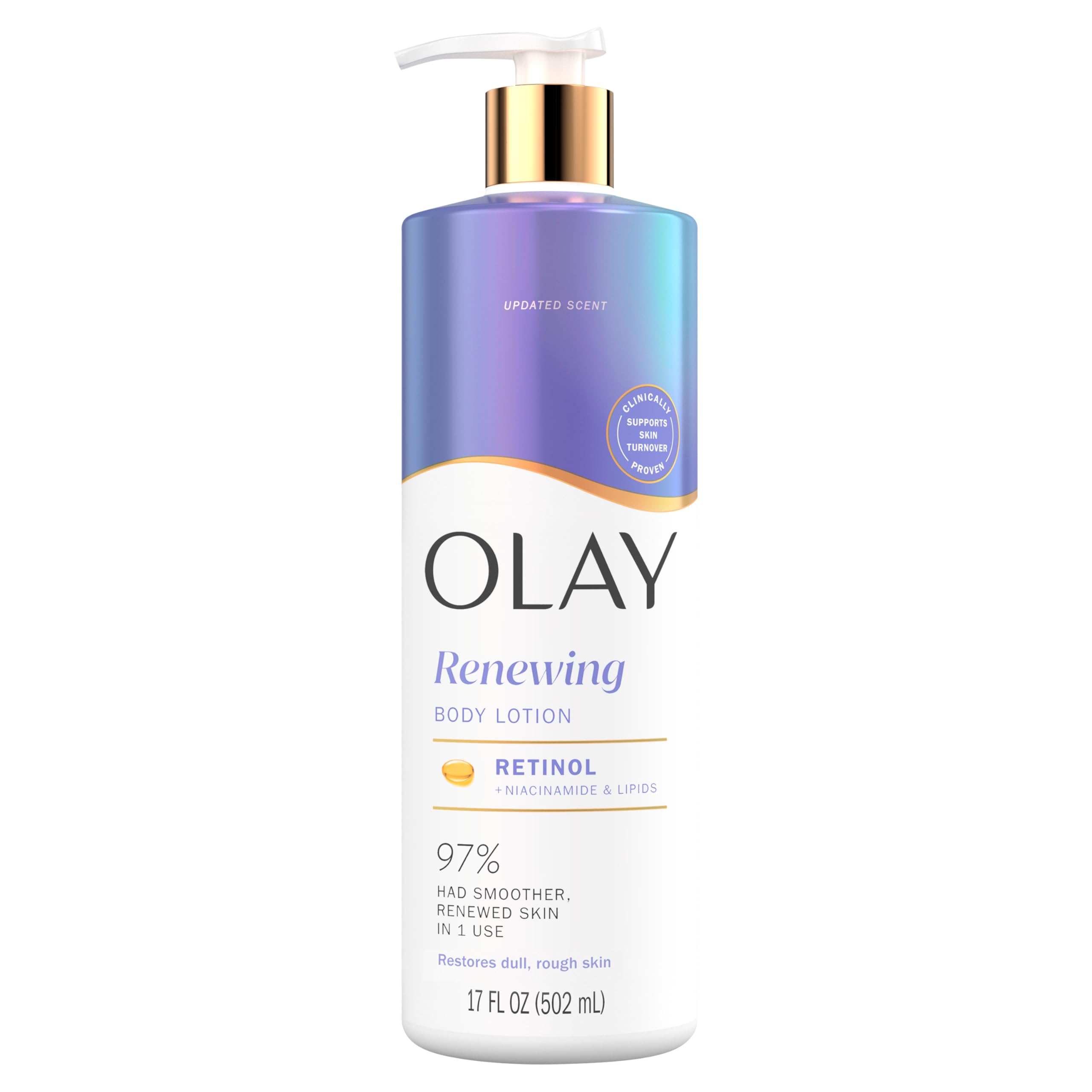 Olay Body Lotion for Women, Brightening with Vitamin C Serum, Visibly Bright & Radiant Skin, 24hr Moisture & Hydration, Fast Absorbing Formula, Vitamin B3 Complex, For All Skin Types, 17 fl oz