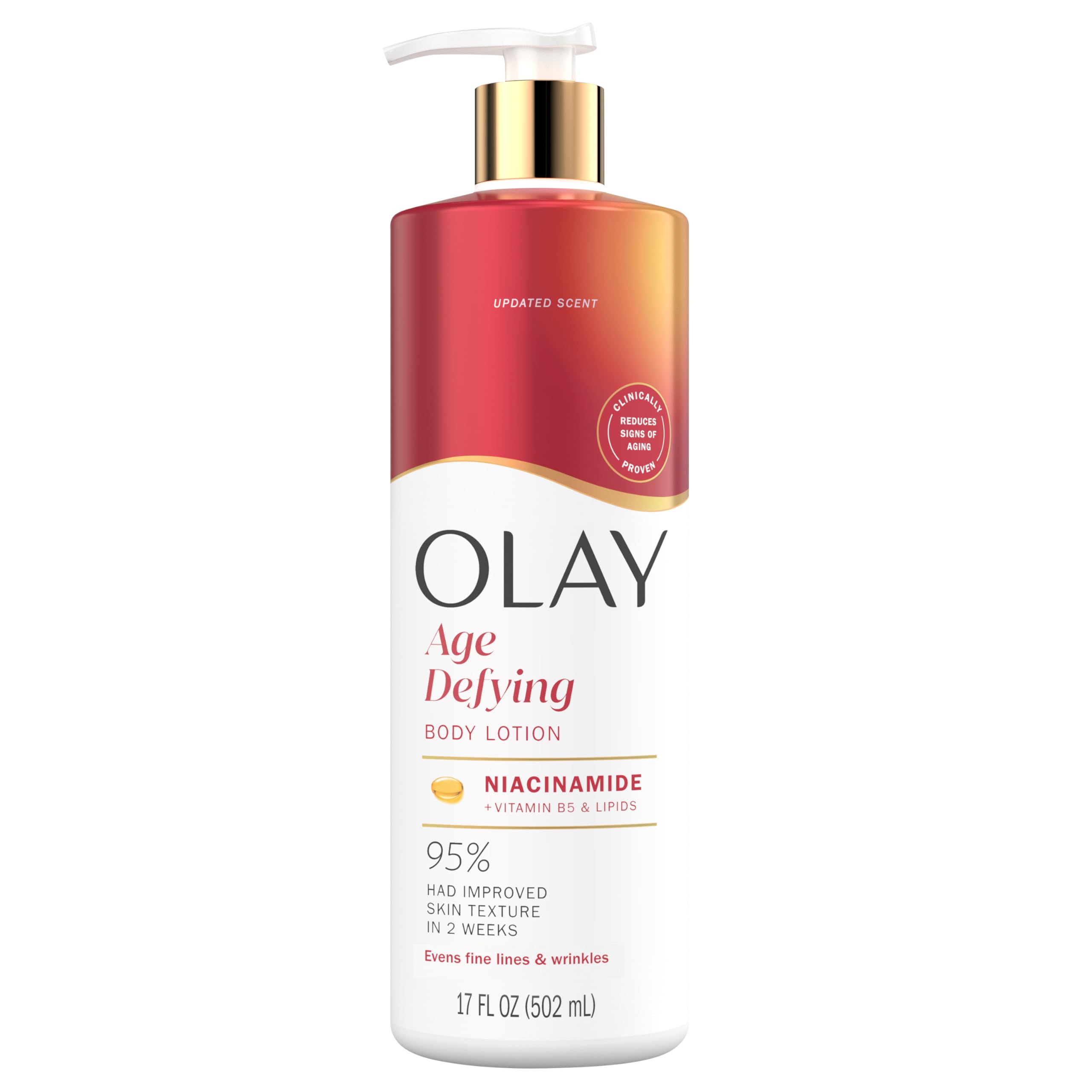 Olay Body Lotion for Women, Brightening with Vitamin C Serum, Visibly Bright & Radiant Skin, 24hr Moisture & Hydration, Fast Absorbing Formula, Vitamin B3 Complex, For All Skin Types, 17 fl oz