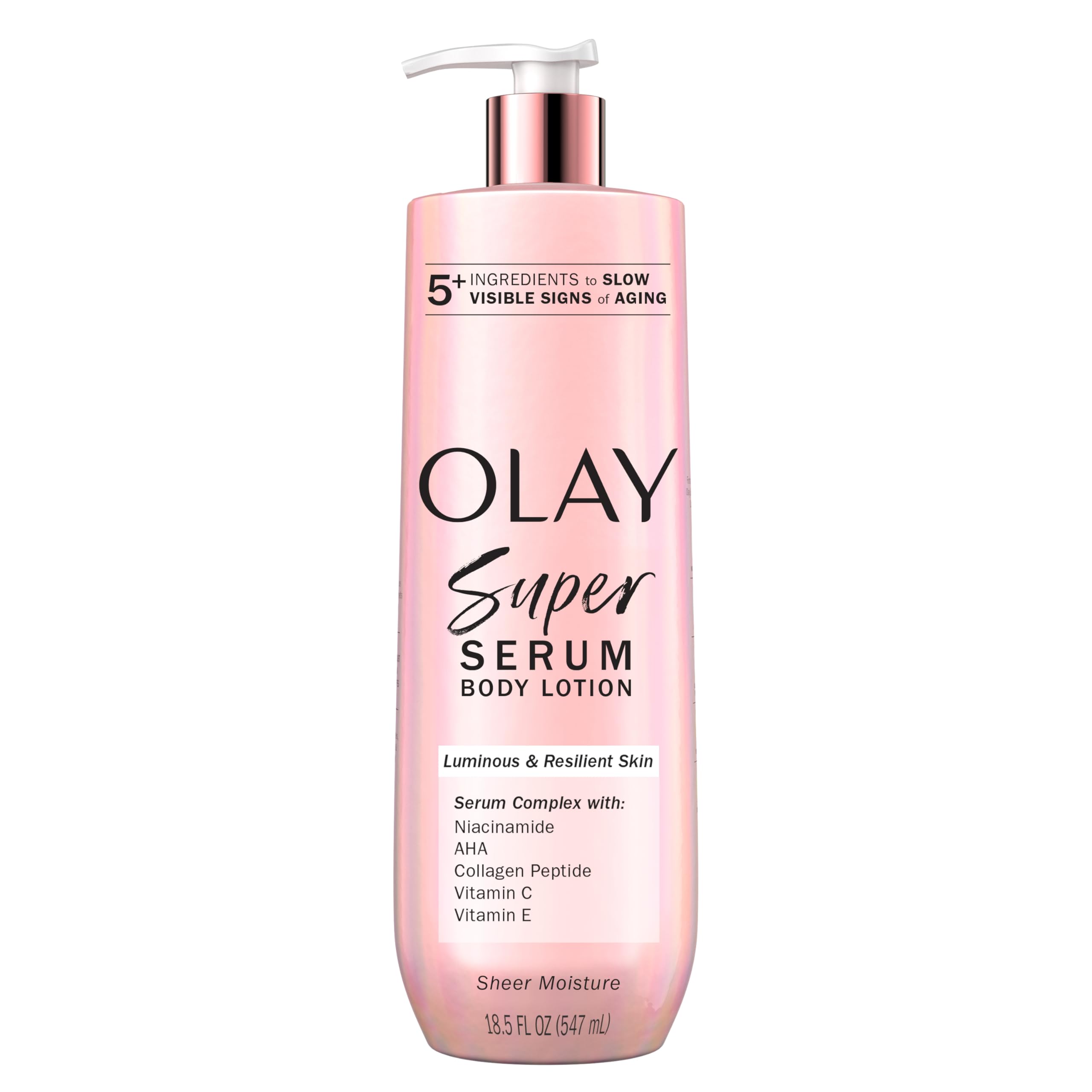Olay Body Lotion for Women, Brightening with Vitamin C Serum, Visibly Bright & Radiant Skin, 24hr Moisture & Hydration, Fast Absorbing Formula, Vitamin B3 Complex, For All Skin Types, 17 fl oz