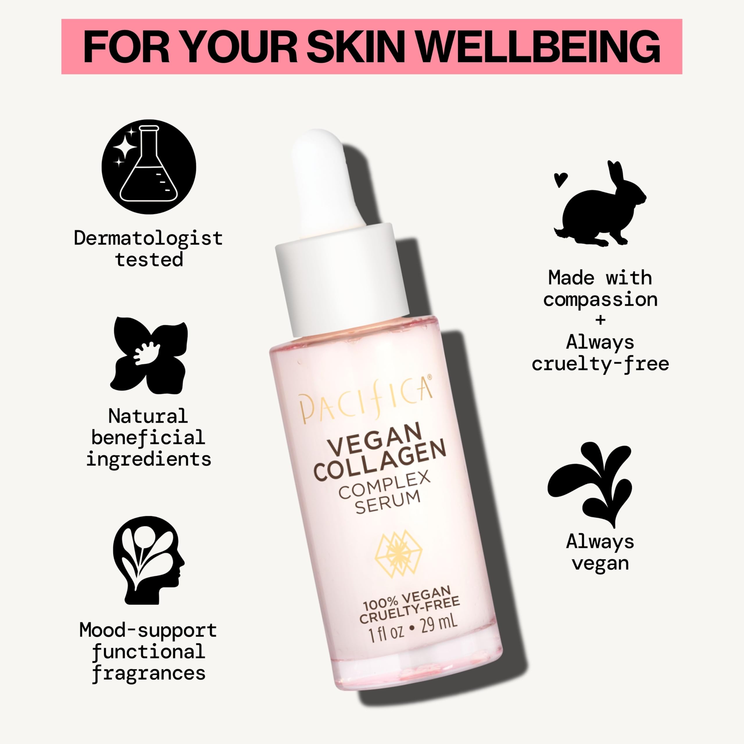Pacifica Vitamin C Face Serum - Glow Baby Booster Facial Serum - Glycolic Acid Serum For Face - Dark Spot Corrector Anti Aging Brightening - Dermatologist Tested, Fragrance Free, Clean Skin Care Vegan