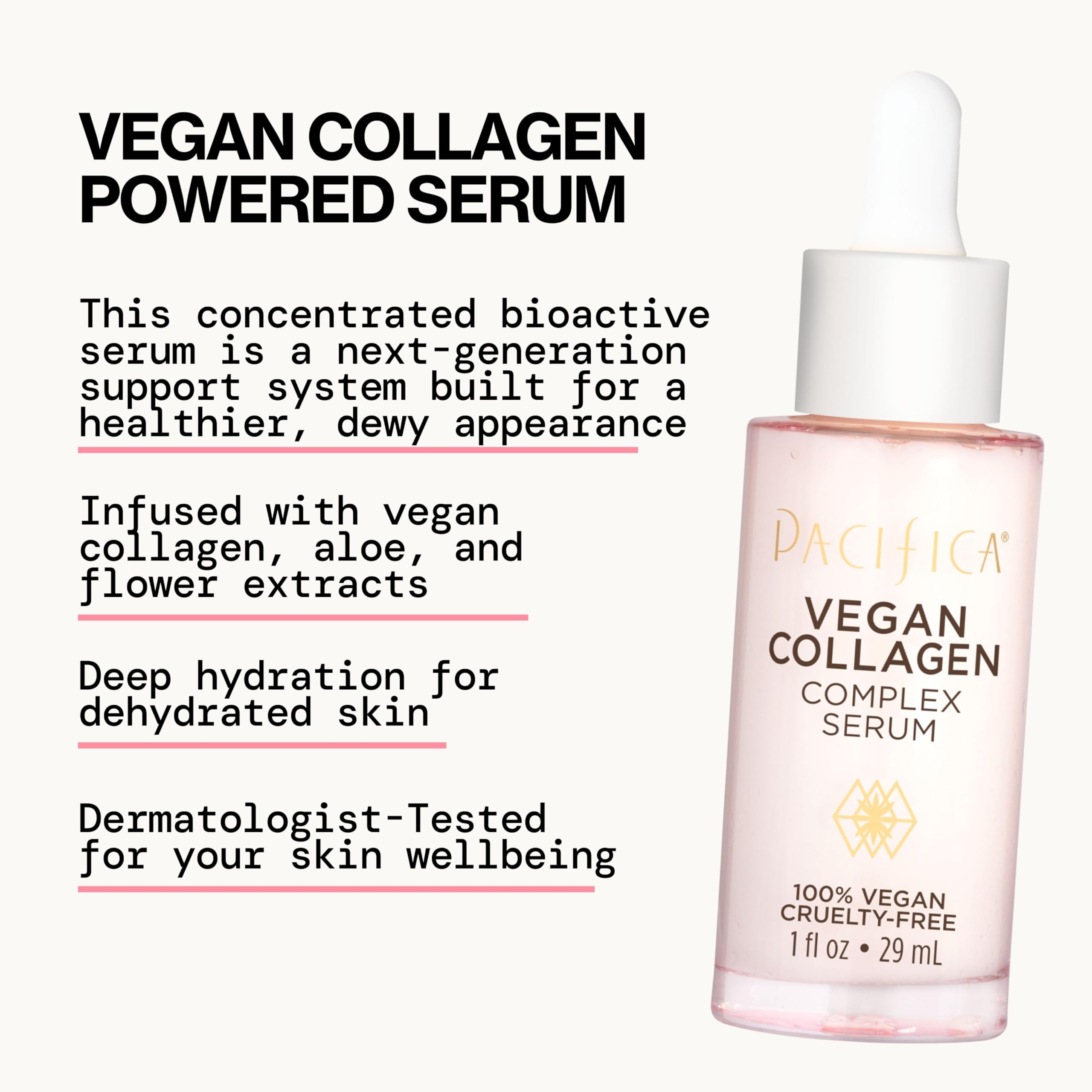 Pacifica Vitamin C Face Serum - Glow Baby Booster Facial Serum - Glycolic Acid Serum For Face - Dark Spot Corrector Anti Aging Brightening - Dermatologist Tested, Fragrance Free, Clean Skin Care Vegan