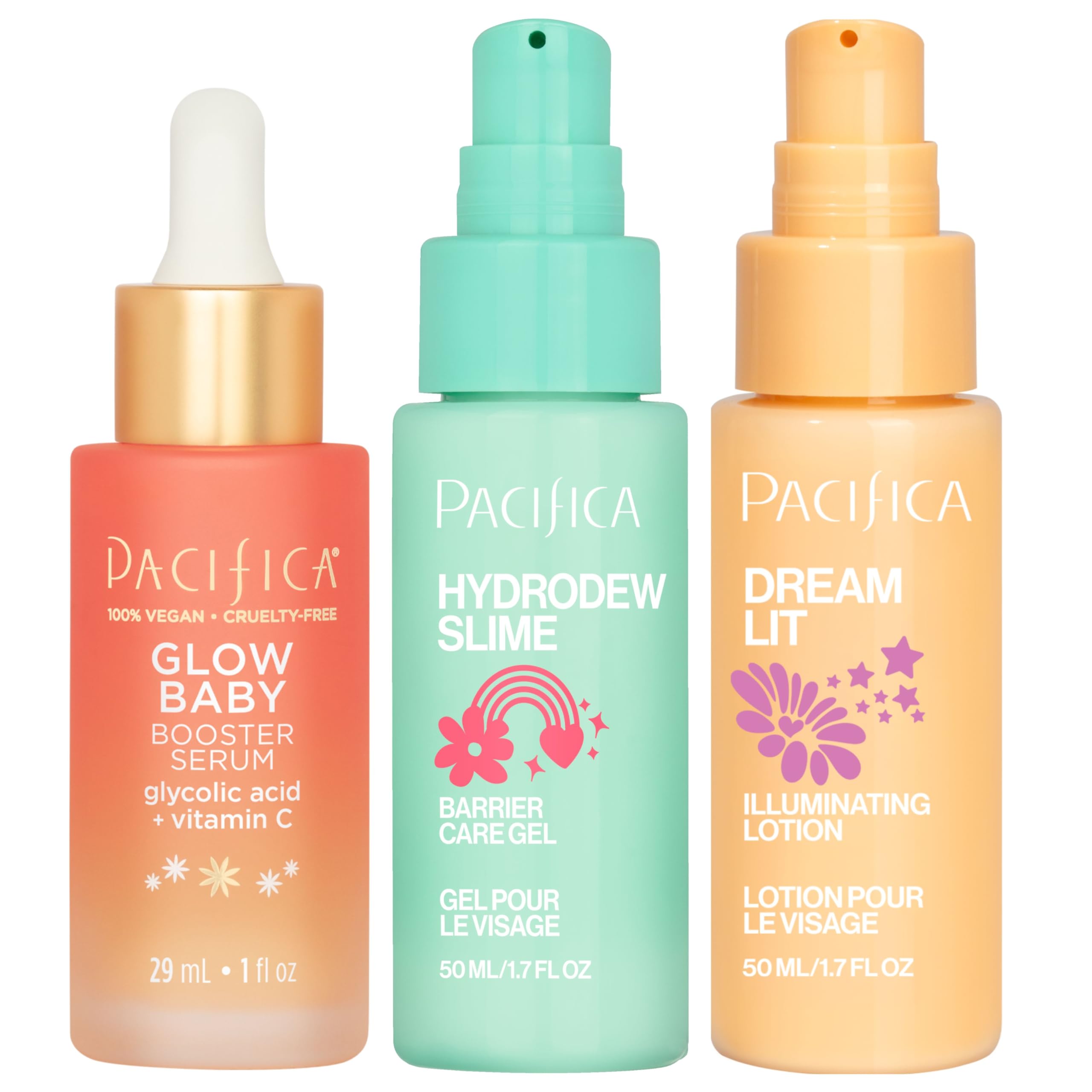 Pacifica Vitamin C Face Serum - Glow Baby Booster Facial Serum - Glycolic Acid Serum For Face - Dark Spot Corrector Anti Aging Brightening - Dermatologist Tested, Fragrance Free, Clean Skin Care Vegan