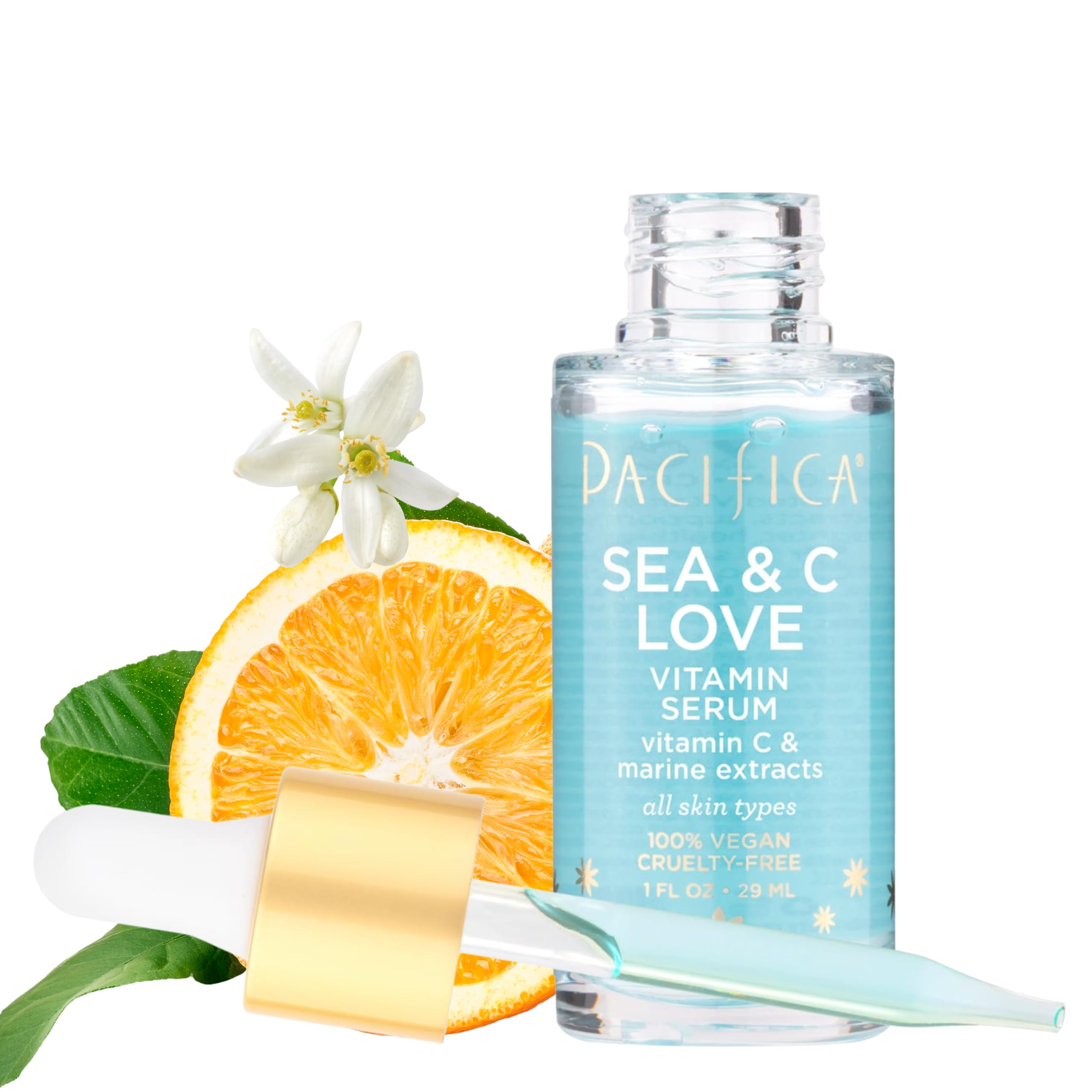 Pacifica Vitamin C Face Serum - Glow Baby Booster Facial Serum - Glycolic Acid Serum For Face - Dark Spot Corrector Anti Aging Brightening - Dermatologist Tested, Fragrance Free, Clean Skin Care Vegan